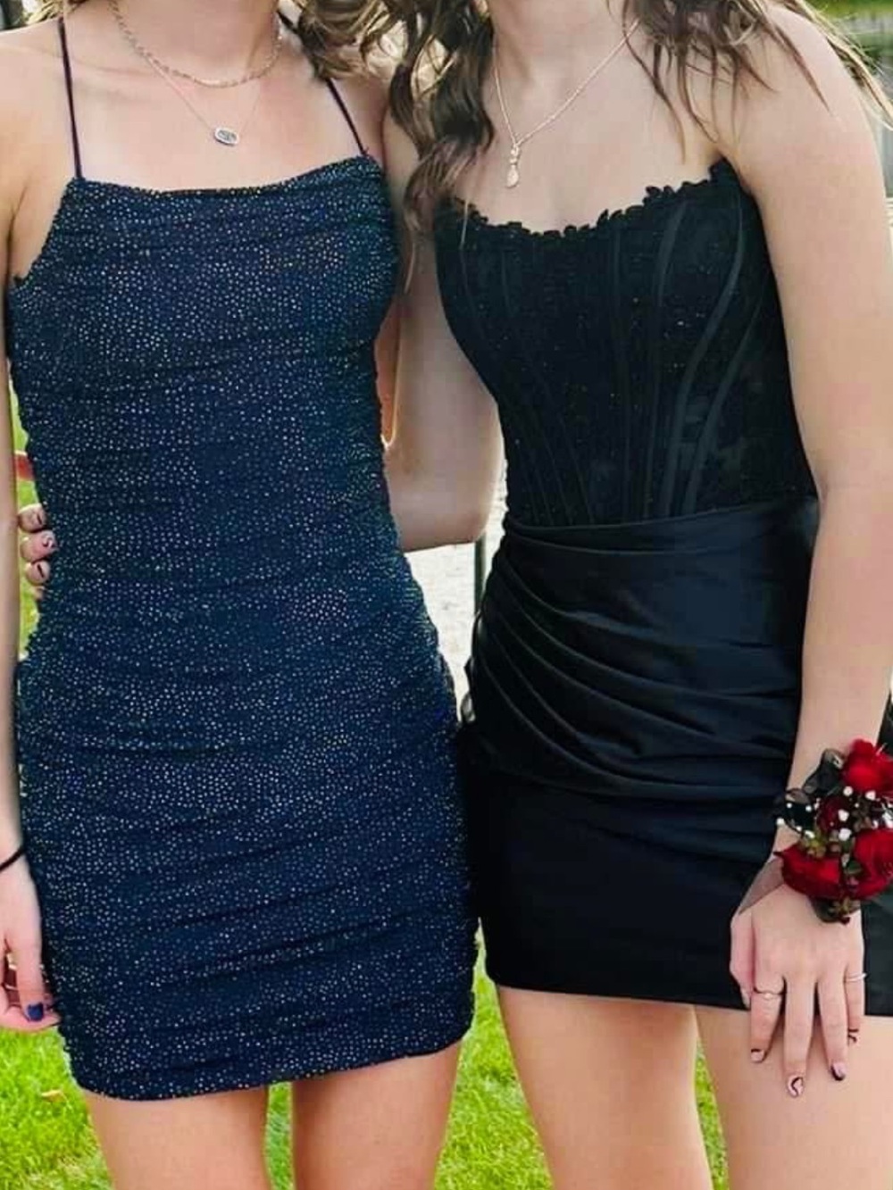 Sherri Hill Navy & Black Embellished Dual Mini Dress Set size 000